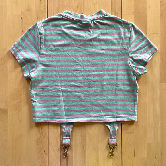 The Ragged Priest Women's Striped Blouse Top with Trigger Hooks size Medium - Picture 4 of 6